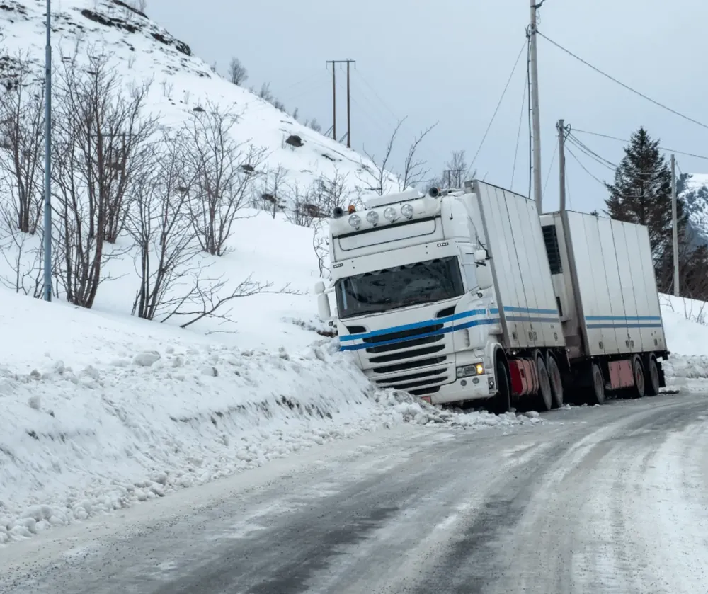 Drivers proceeding cautiously in adverse weather conditions.