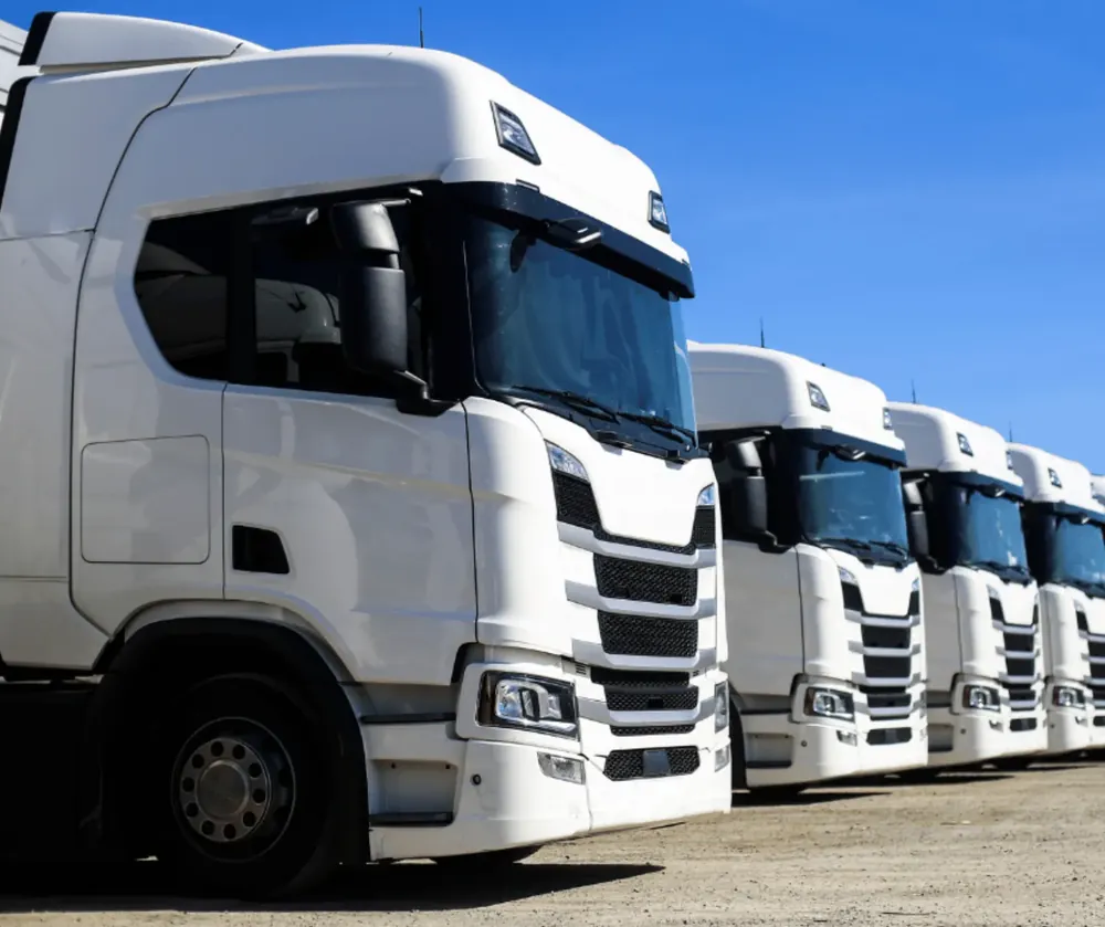 Commercial truck on a roadway.